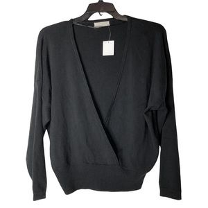Urban Outfitters NWT Black Deep V-Neck Plunge Sweater Small